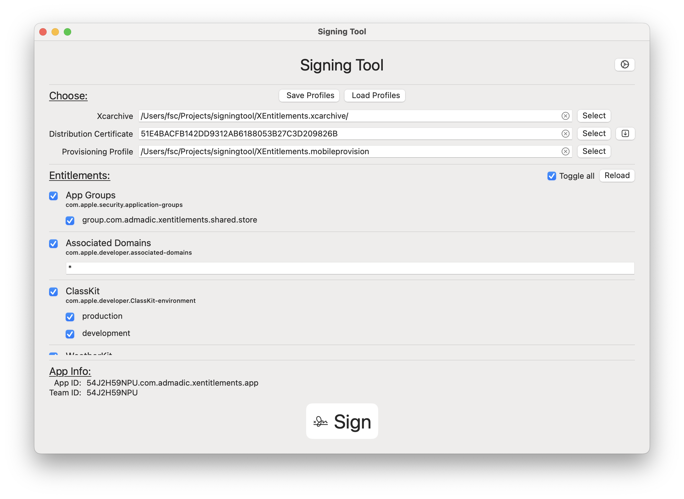 XCArchive Distribution Manager App screenshot